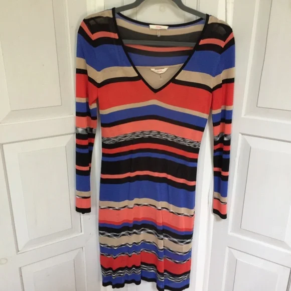 Trina Turk Multicolor Striped Long Sleeve Dress - Picture 2 of 16